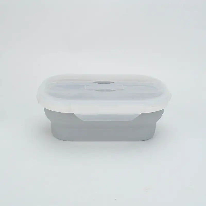 Portable foldable silicone lunch box