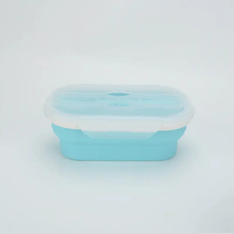 Portable foldable silicone lunch box