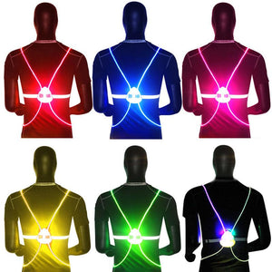 360 Reflective LED Flash Driving Vest High Visibility Night Running Cycling Riding Outdoor Activities Light Up Safety Bike Vest