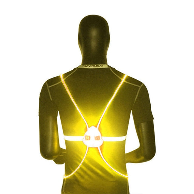 360 Reflective LED Flash Driving Vest High Visibility Night Cycling  Running Riding Outdoor Activities Light Up Safety Bike Vest