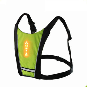 2.4G LED Wireless Cycling Vest Chargeable Bike Bag Safety LED Turn Signal Light Vest Bicycle Reflective Warning Vests with Remo