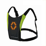 2.4G LED Wireless Cycling Vest Chargeable Bike Bag Safety LED Turn Signal Light Vest Bicycle Reflective Warning Vests with Remo